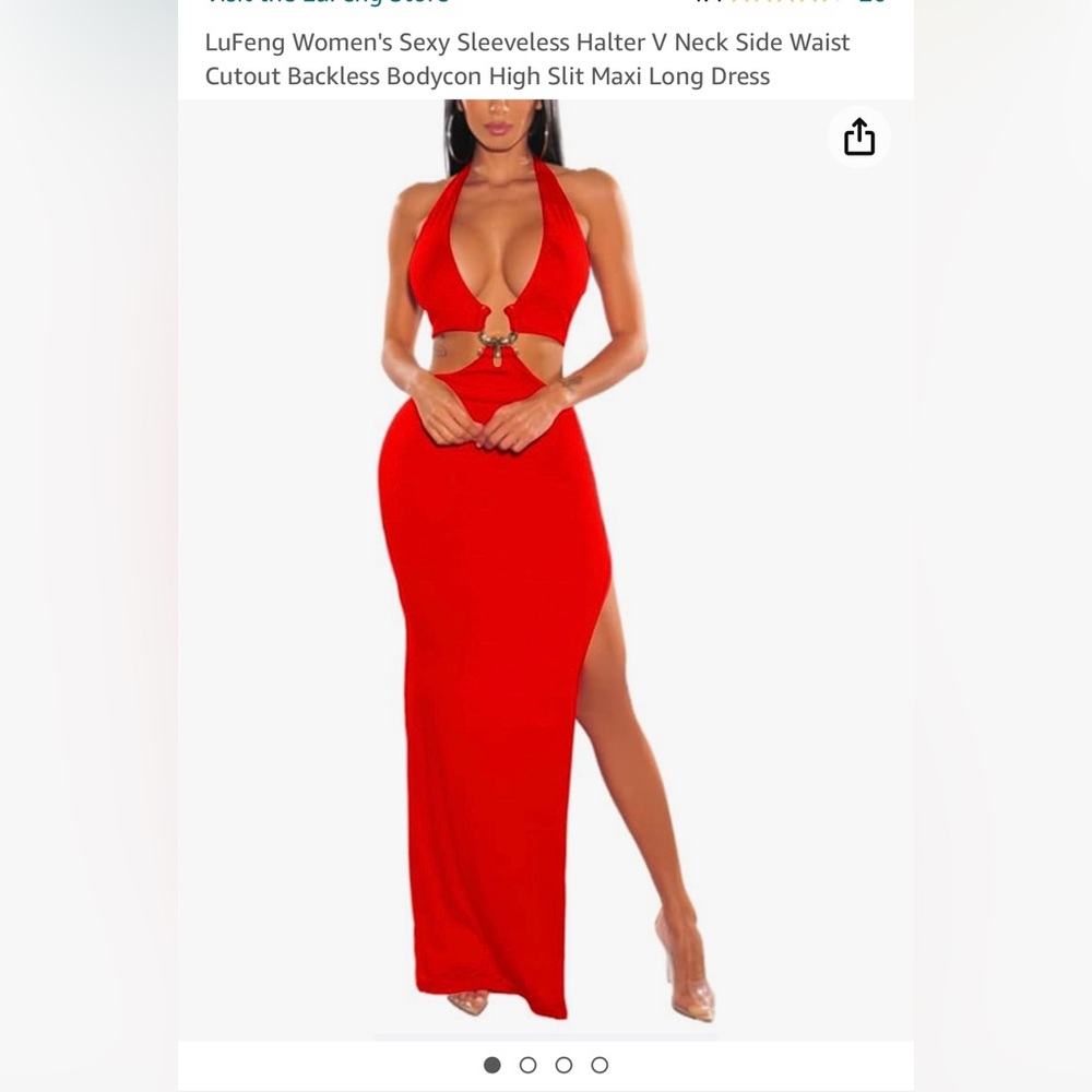 Long red dress - sexy!